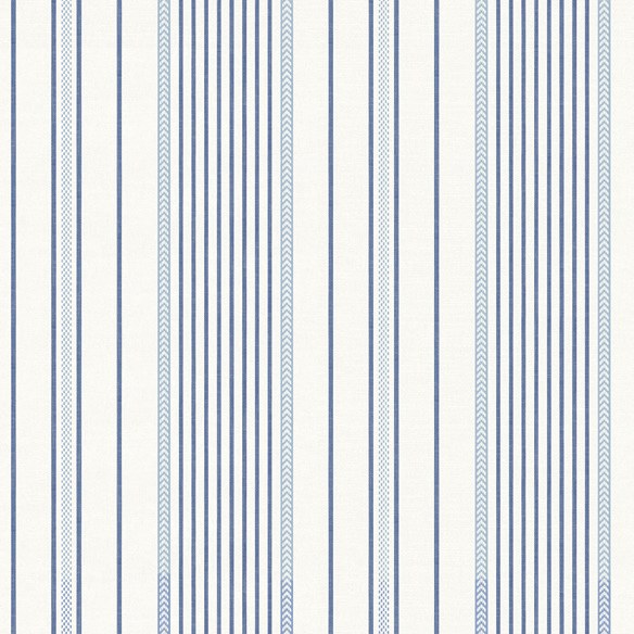 Navarres Stripe Blue Faux Linen Wallpaper wallpaper