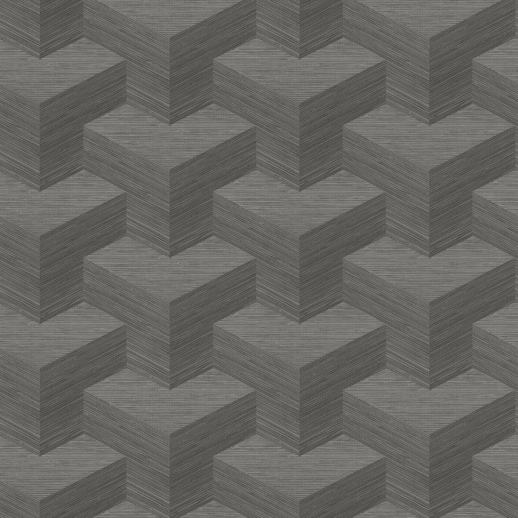 Y Knot Geometric Texture Wallpaper in Grey