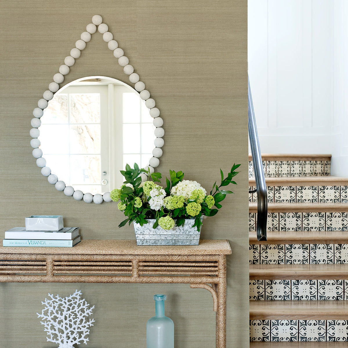 Galan Sisal Grasscloth Wallpaper wallpaper detail or room view
