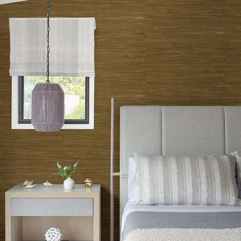 Zhilan Grasscloth Wallpaper wallpaper detail or room view