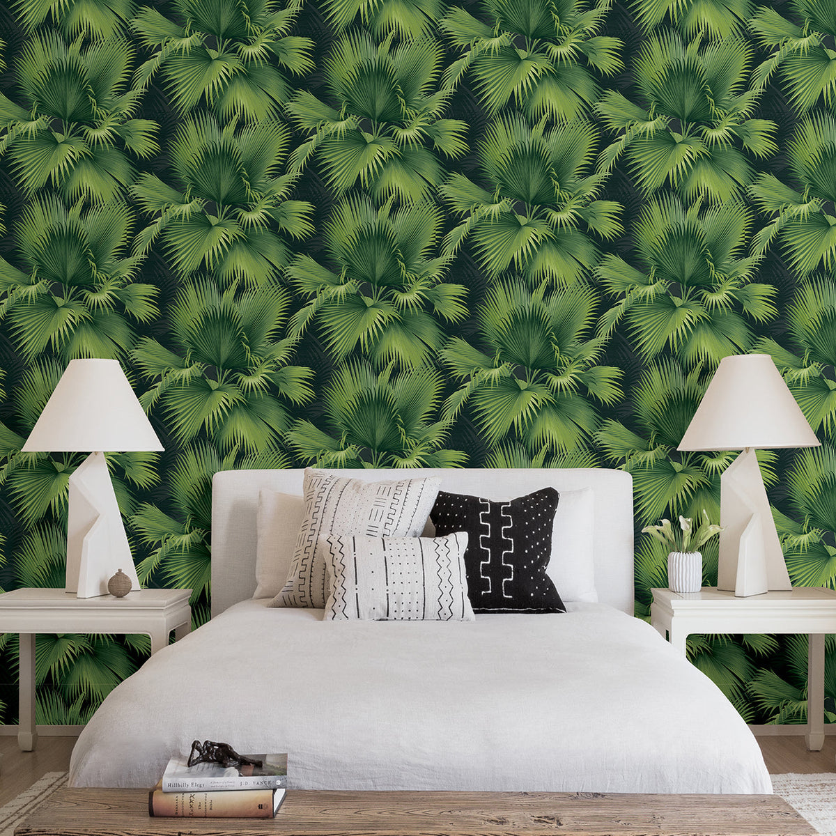 Summer Palm Tropical Wallpaper wallpaper detail or room view