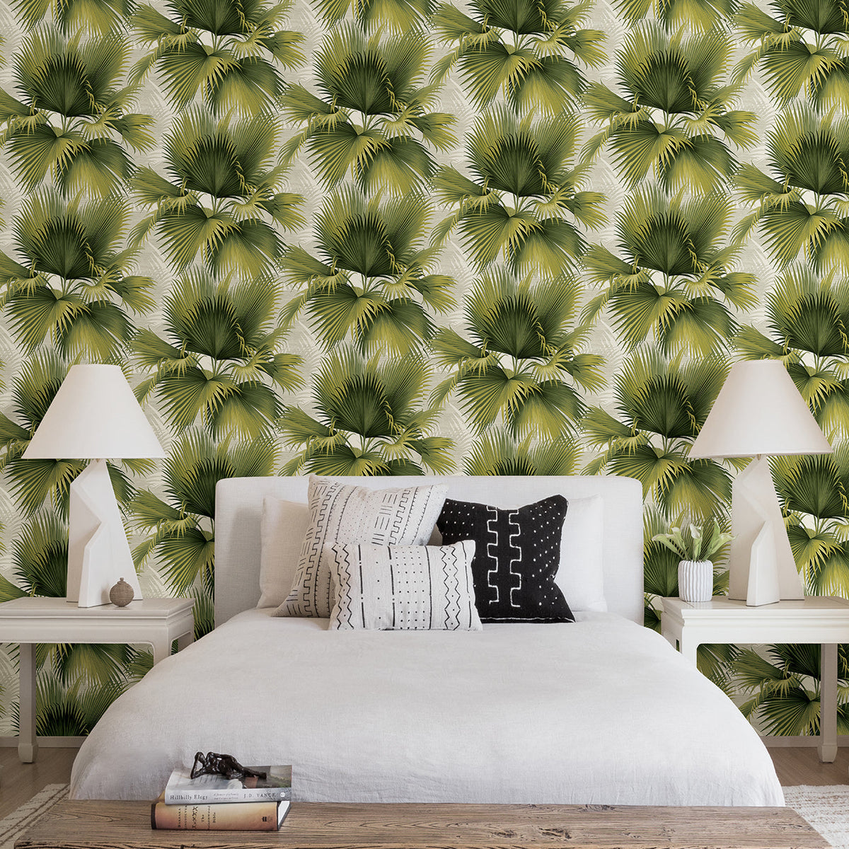 Summer Palm Tropical Wallpaper wallpaper detail or room view