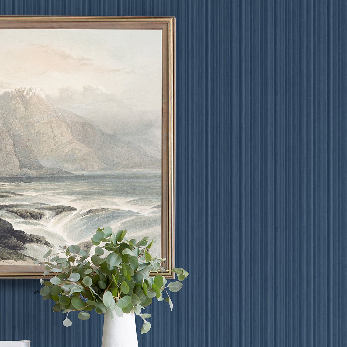 Sebasco Vertical Pinstripe Wallpaper wallpaper detail or room view