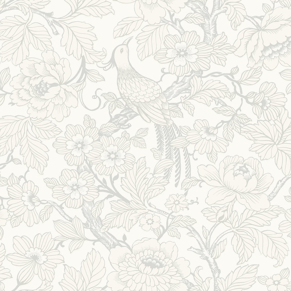 Beaufort Peony Chinoiserie Wallpaper in Dove