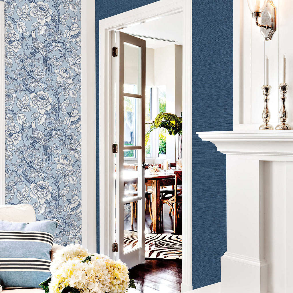 Beaufort Peony Chinoiserie Wallpaper wallpaper detail or room view