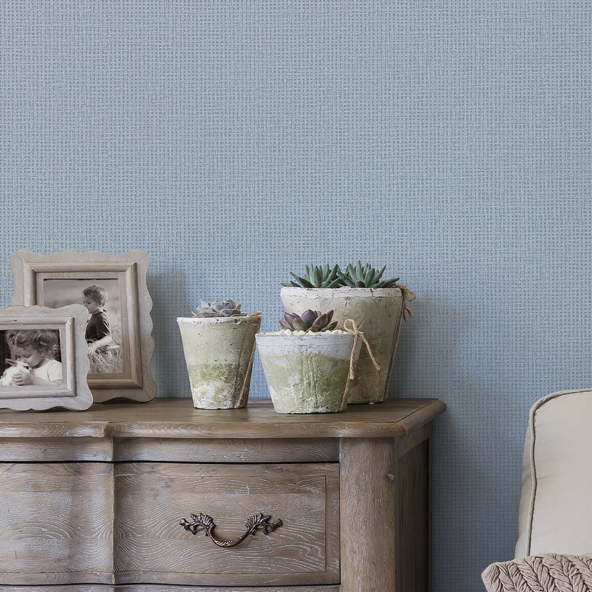 Marblehead Basket Weave Wallpaper wallpaper detail or room view