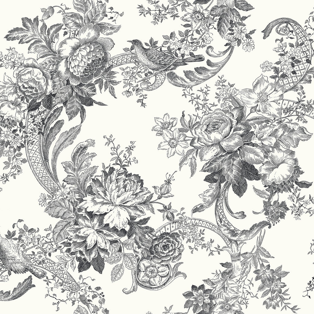 Carmel Baroque Florals Wallpaper wallpaper detail or room view
