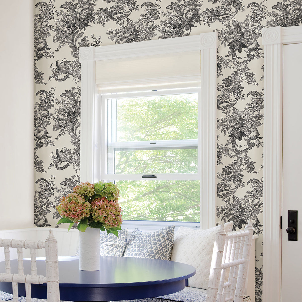 Carmel Baroque Florals Wallpaper wallpaper detail or room view