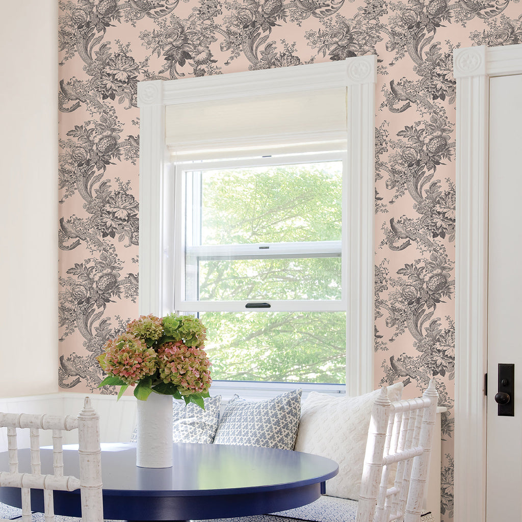 Carmel Baroque Florals Wallpaper wallpaper detail or room view