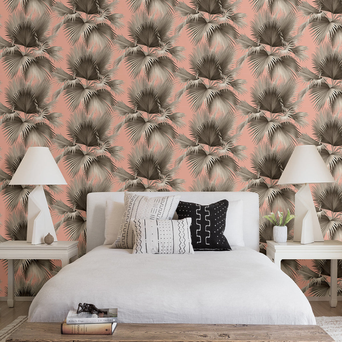 Summer Palm Tropical Wallpaper wallpaper detail or room view