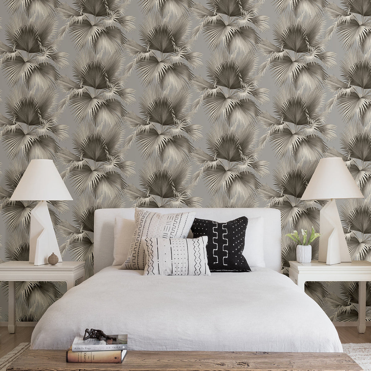 Summer Palm Tropical Wallpaper wallpaper detail or room view
