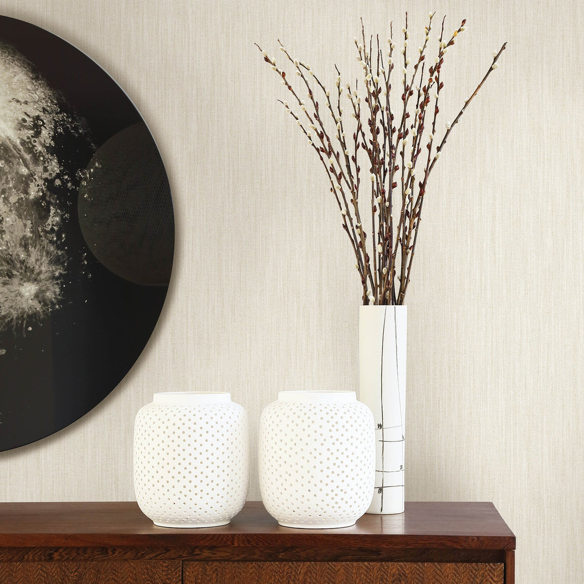 Chiniile Linen Texture Wallpaper wallpaper detail or room view