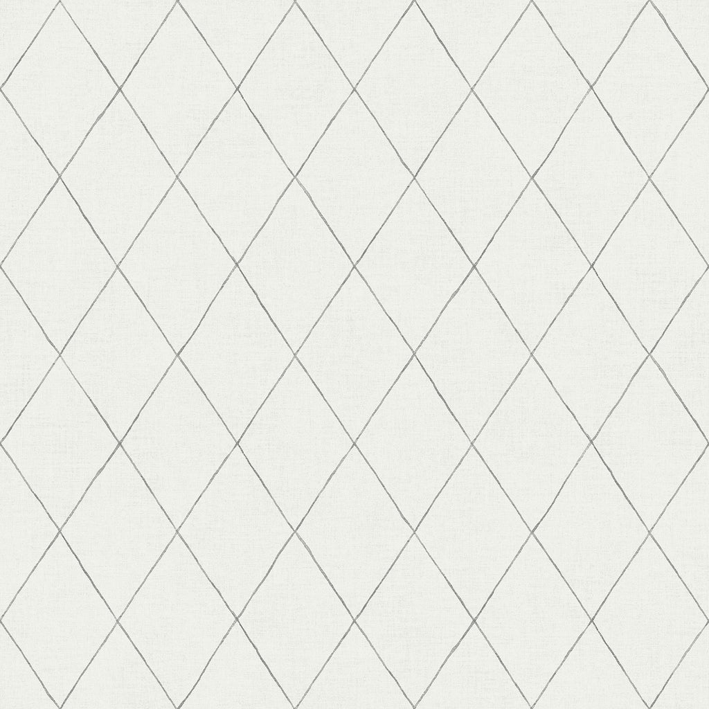 Rhombus Geometric Wallpaper in Grey