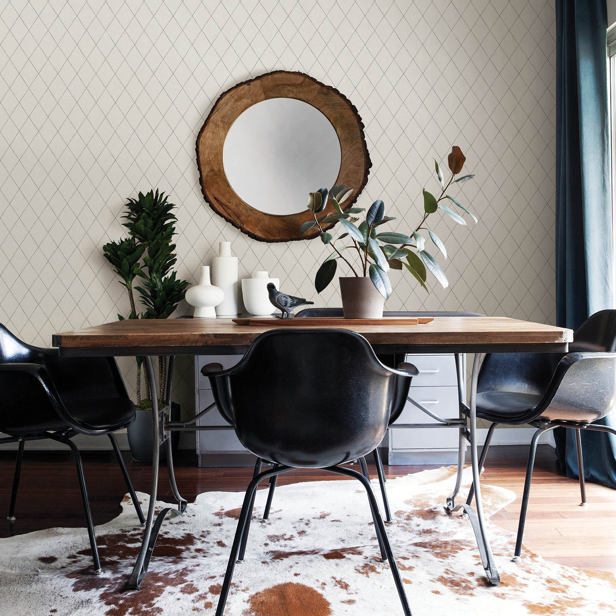 Rhombus Geometric Wallpaper wallpaper detail or room view