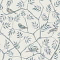 Crossbill Branches Wallpaper in Light Blue