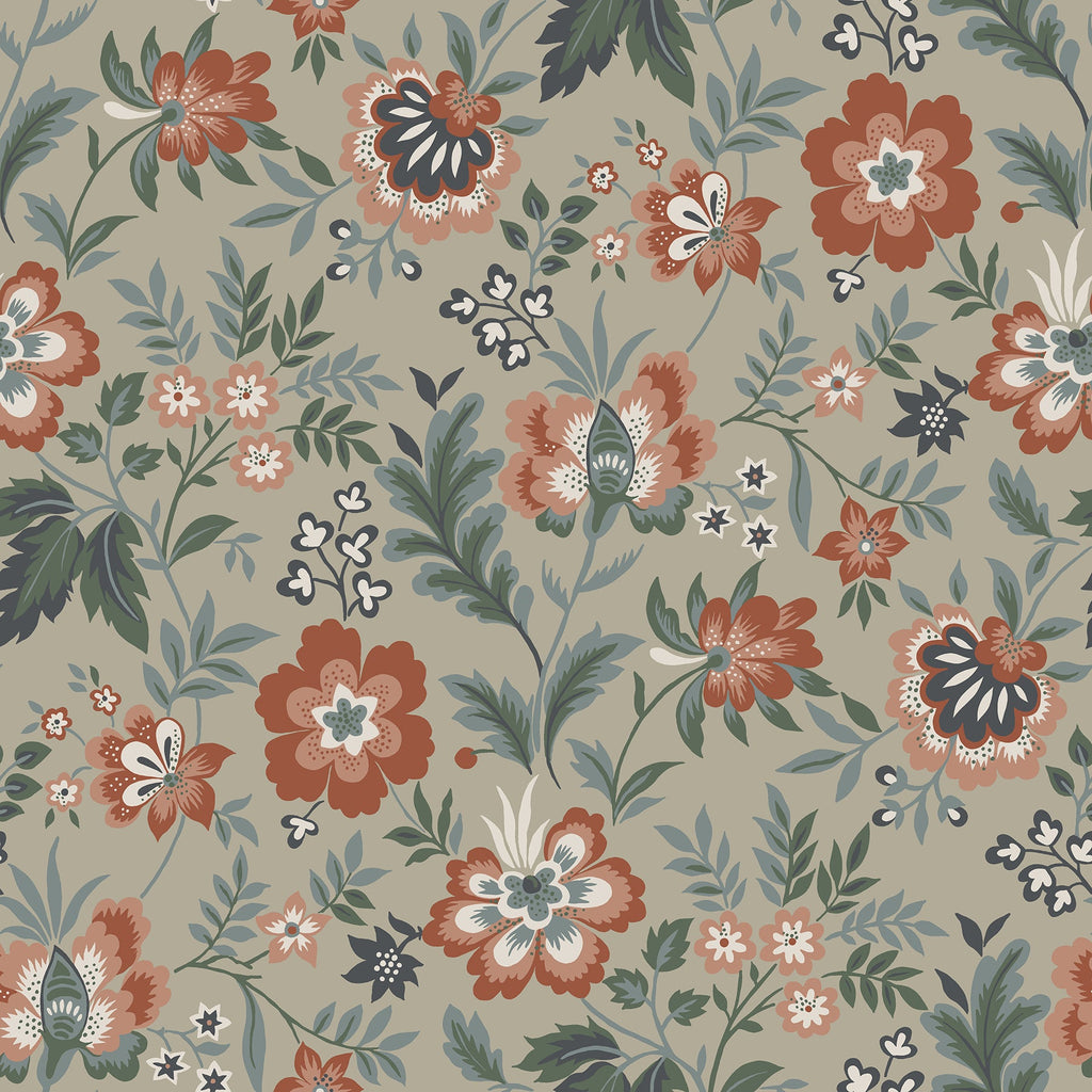 Athena Floral Wallpaper in Beige