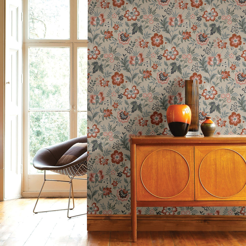 Athena Floral Wallpaper wallpaper detail or room view