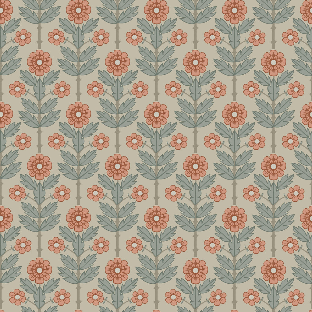 Aya Floral Wallpaper in Beige