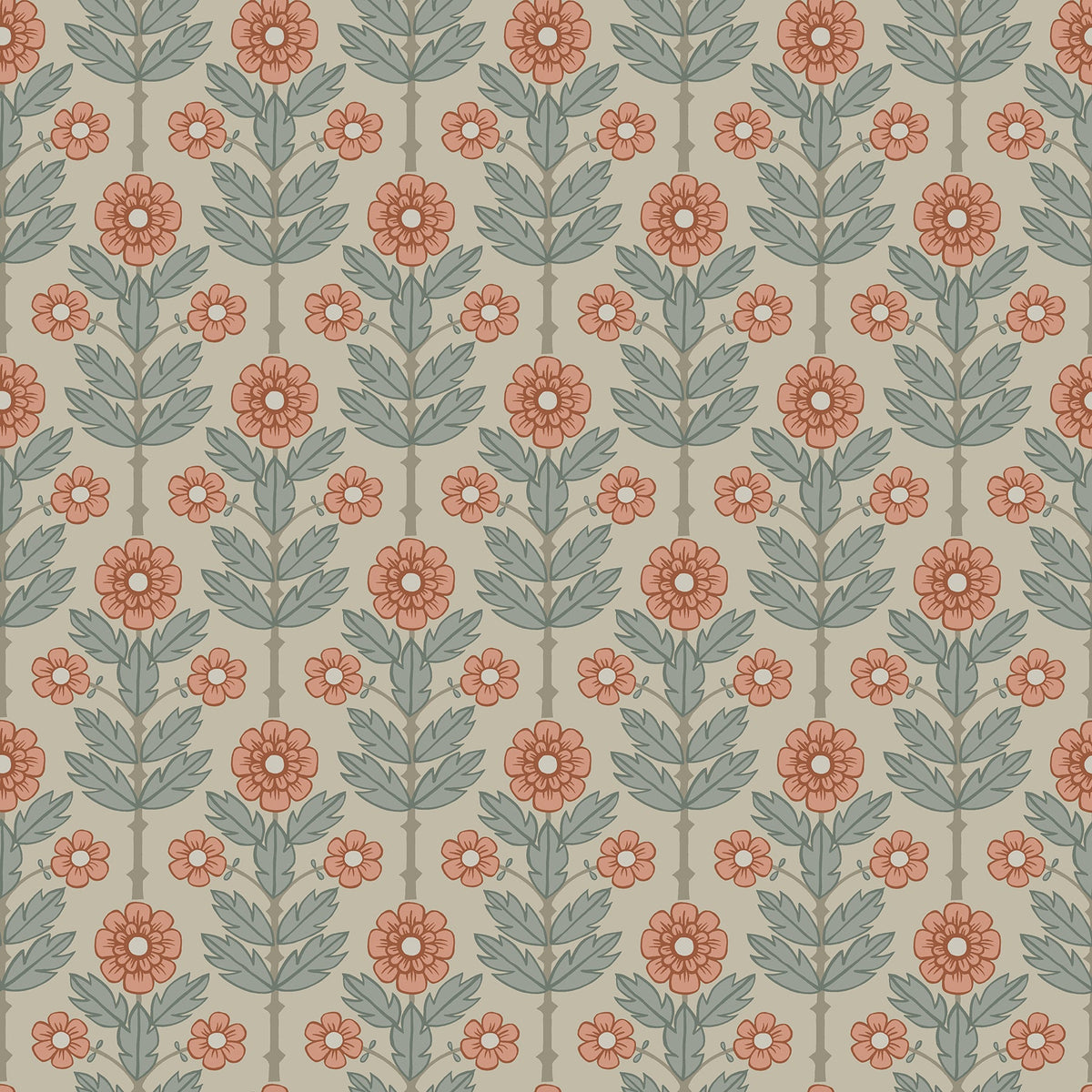 Aya Floral Wallpaper in Beige