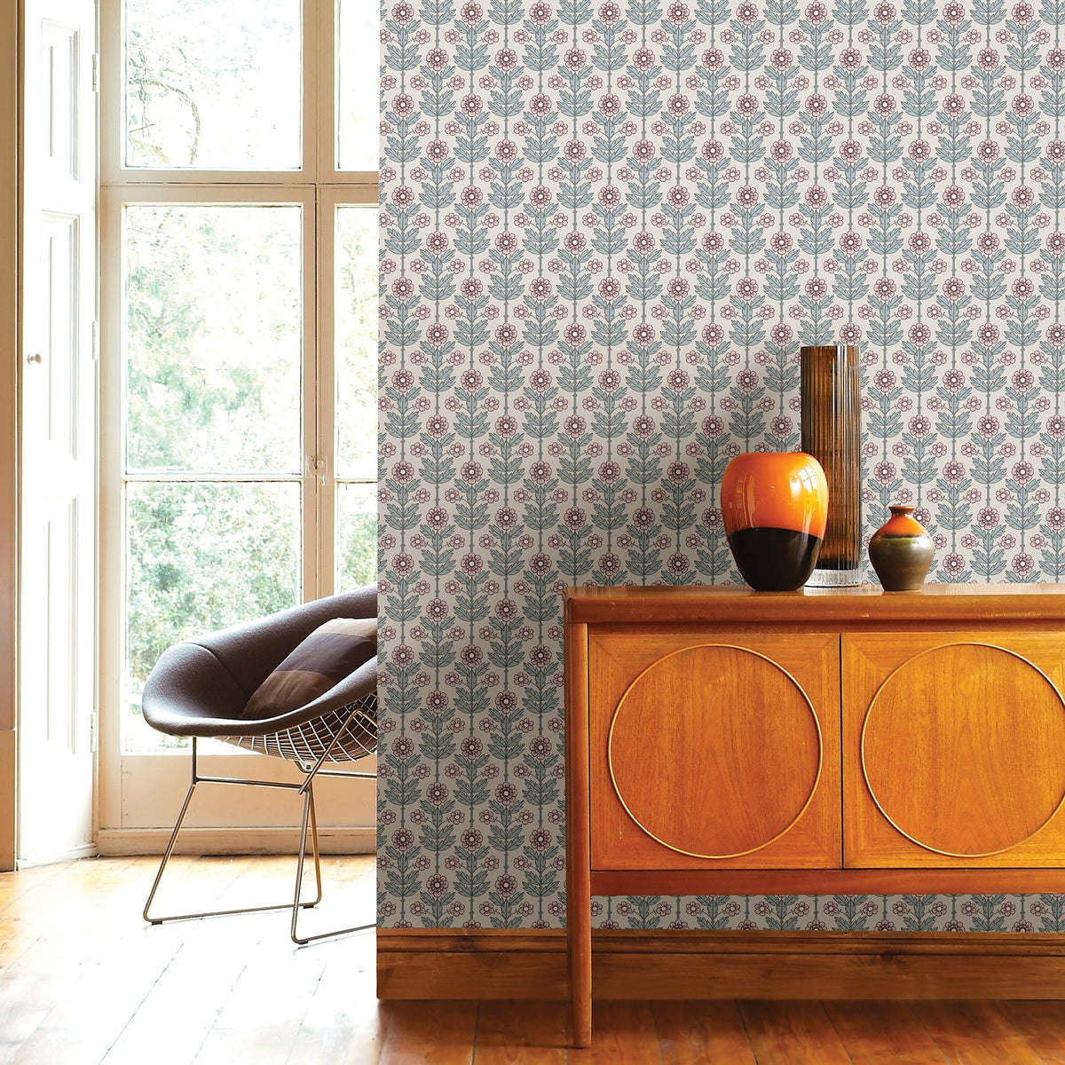 Aya Floral Wallpaper wallpaper detail or room view