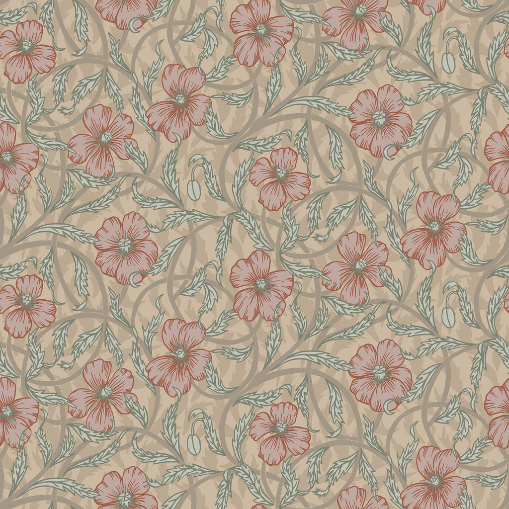 Imogen Floral Wallpaper in Light Brown