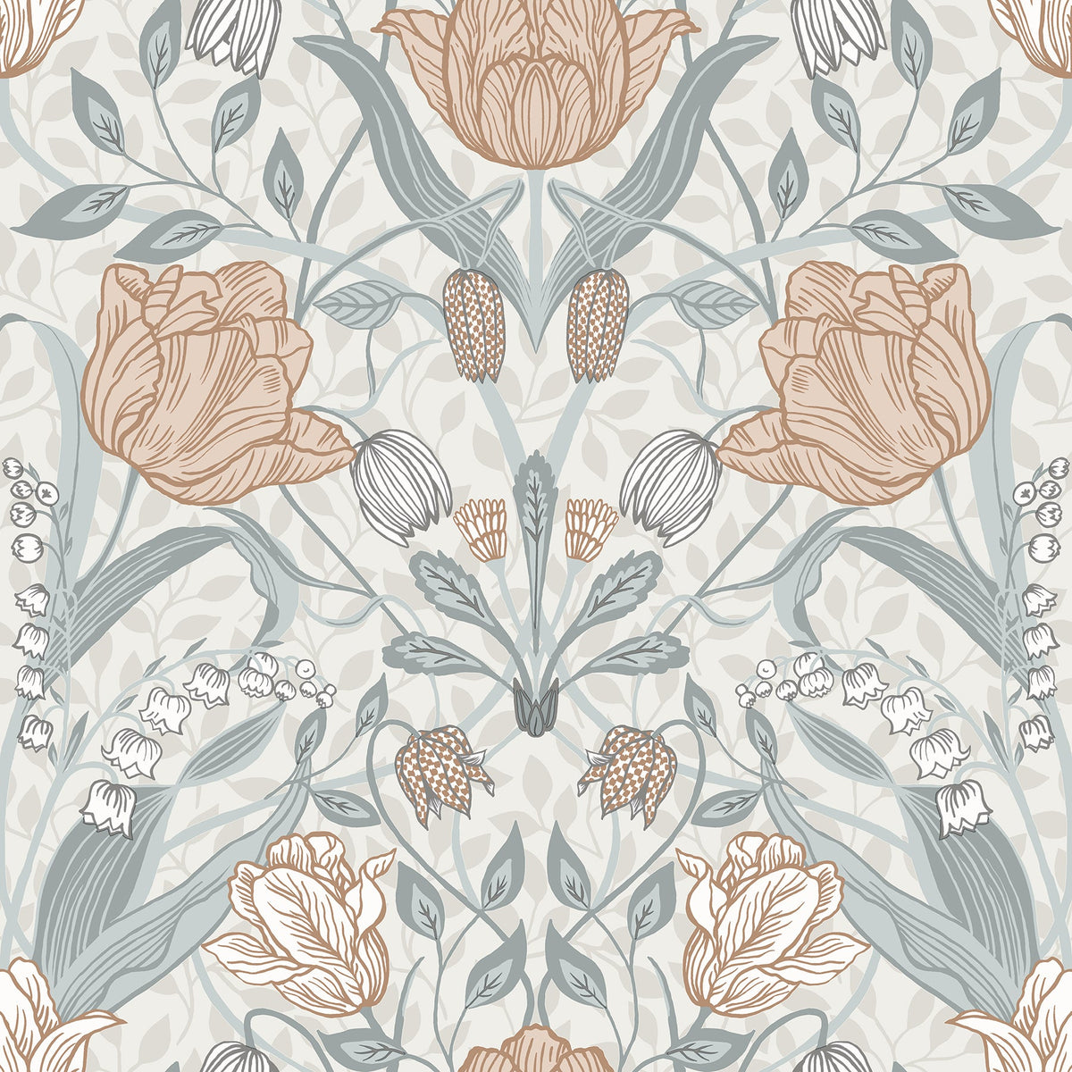 Tulipa Floral Wallpaper in Off White