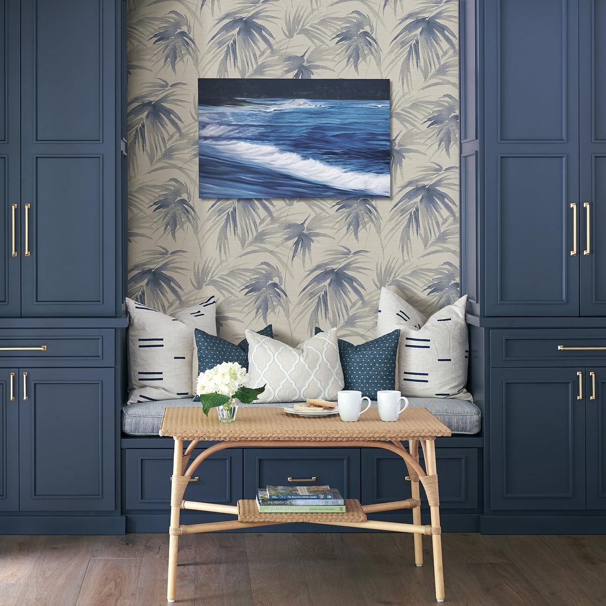 Darlana Grasscloth Wallpaper wallpaper detail or room view
