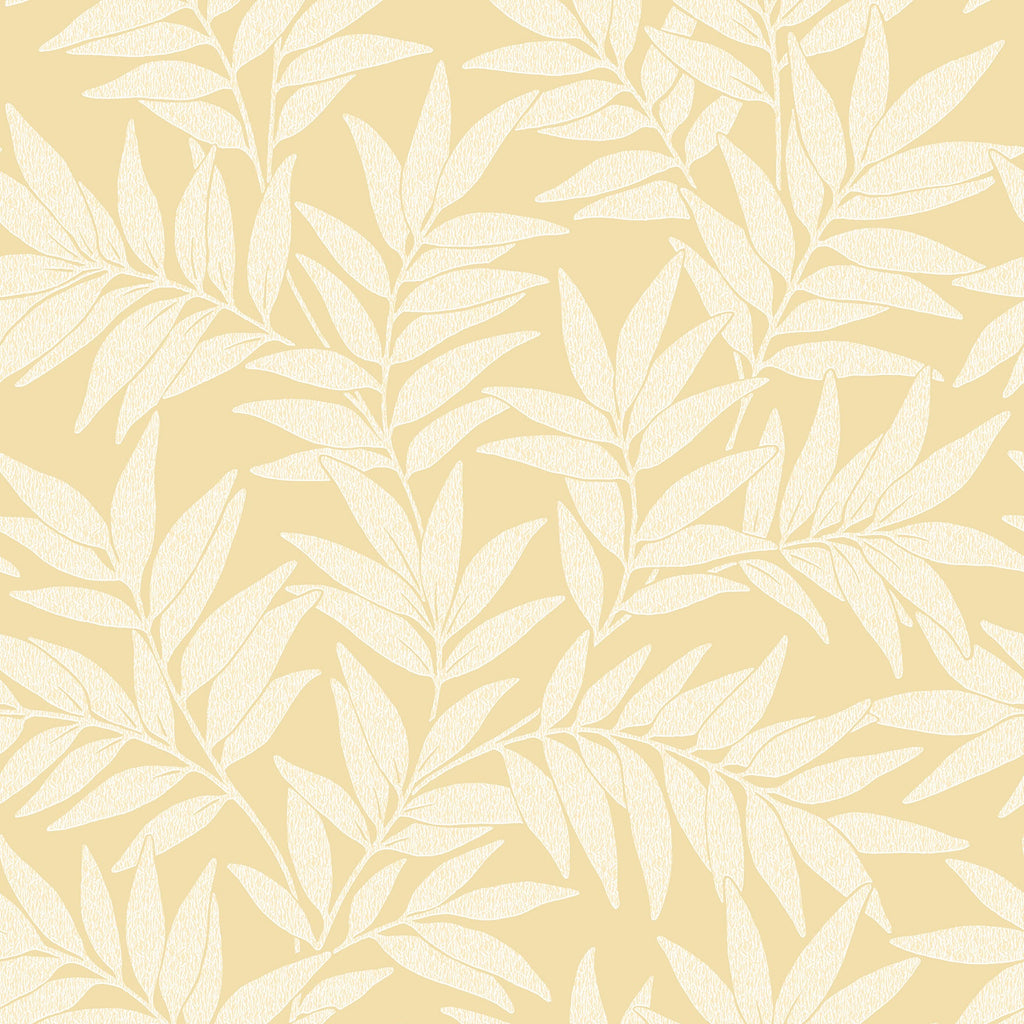 Morris Leaf Wallpaper in Yellow
