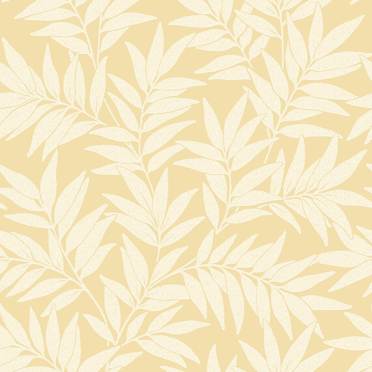 Morris Leaf Wallpaper in Yellow