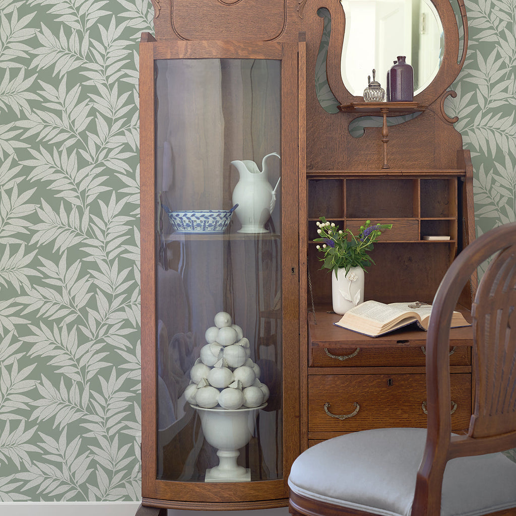Morris Leaf Wallpaper wallpaper detail or room view