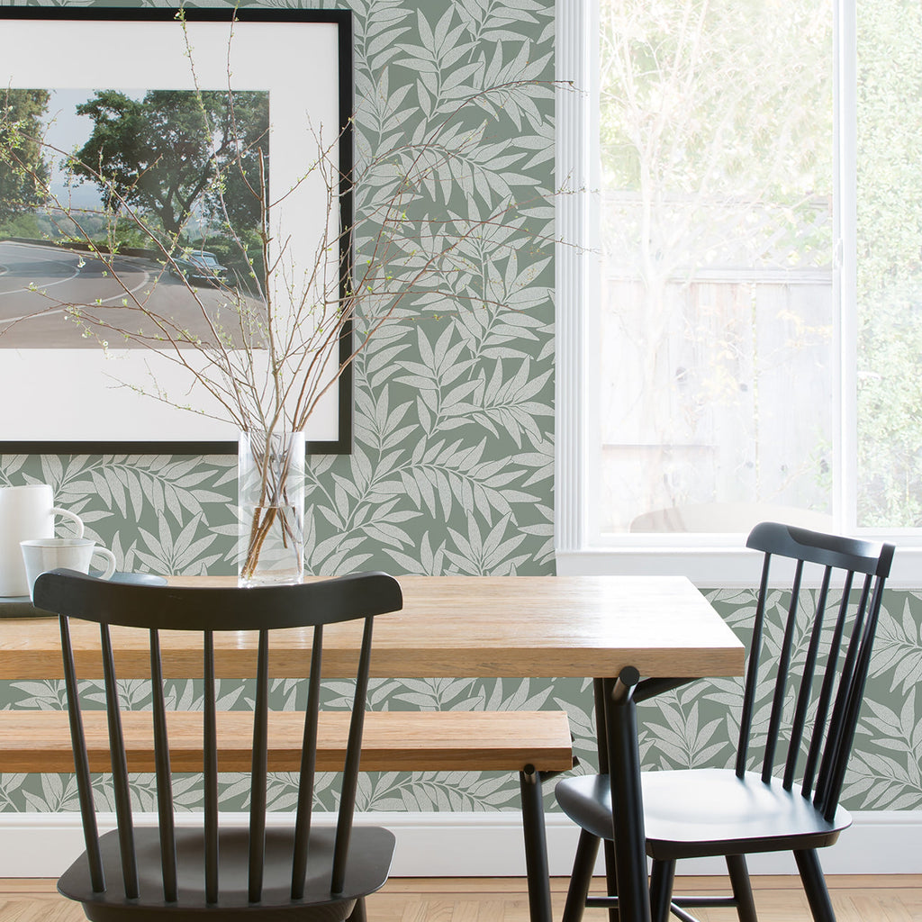 Morris Leaf Wallpaper wallpaper detail or room view