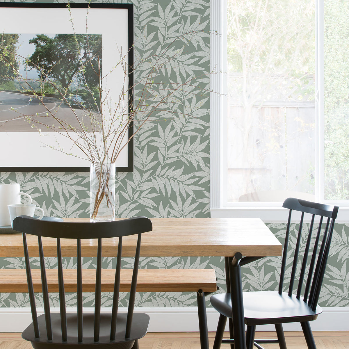 Morris Leaf Wallpaper wallpaper detail or room view