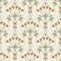 Dard Tulip Ogee Wallpaper in Green