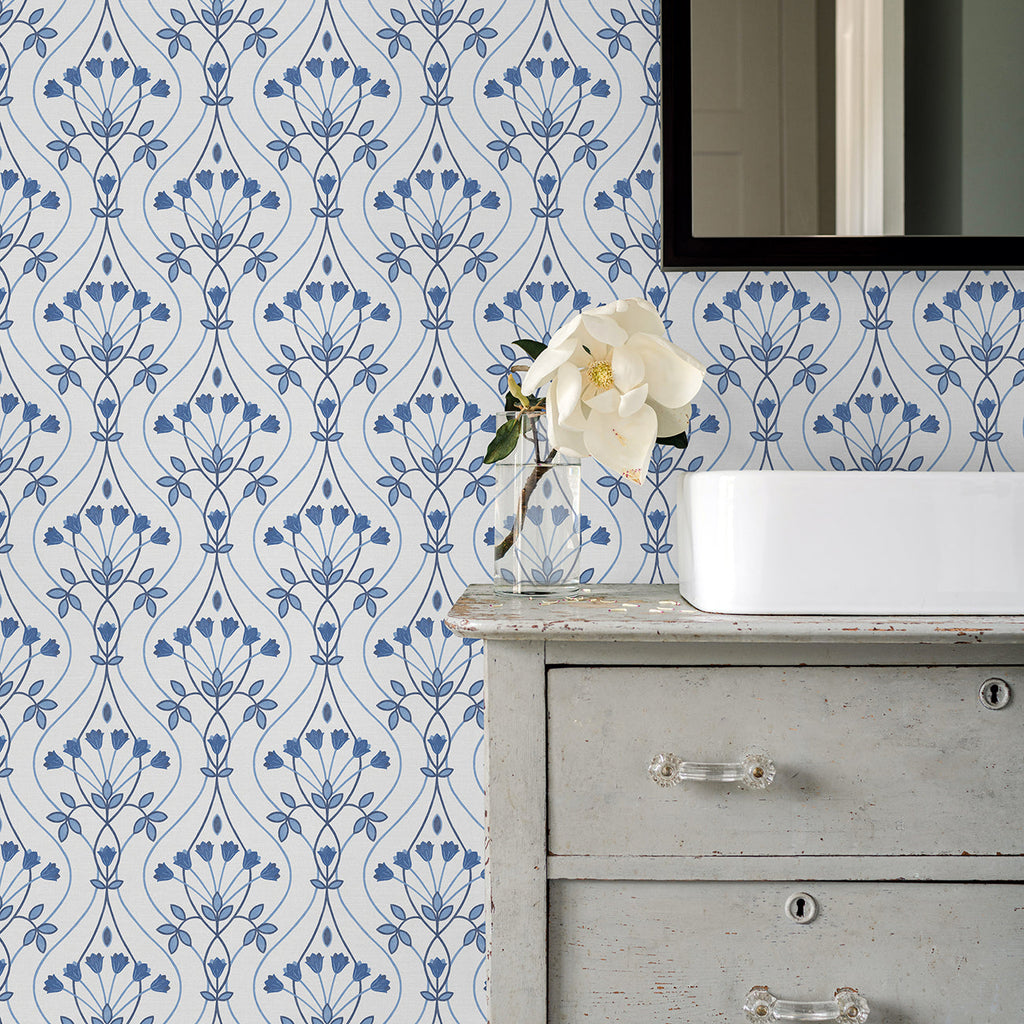 Dard Tulip Ogee Wallpaper wallpaper detail or room view