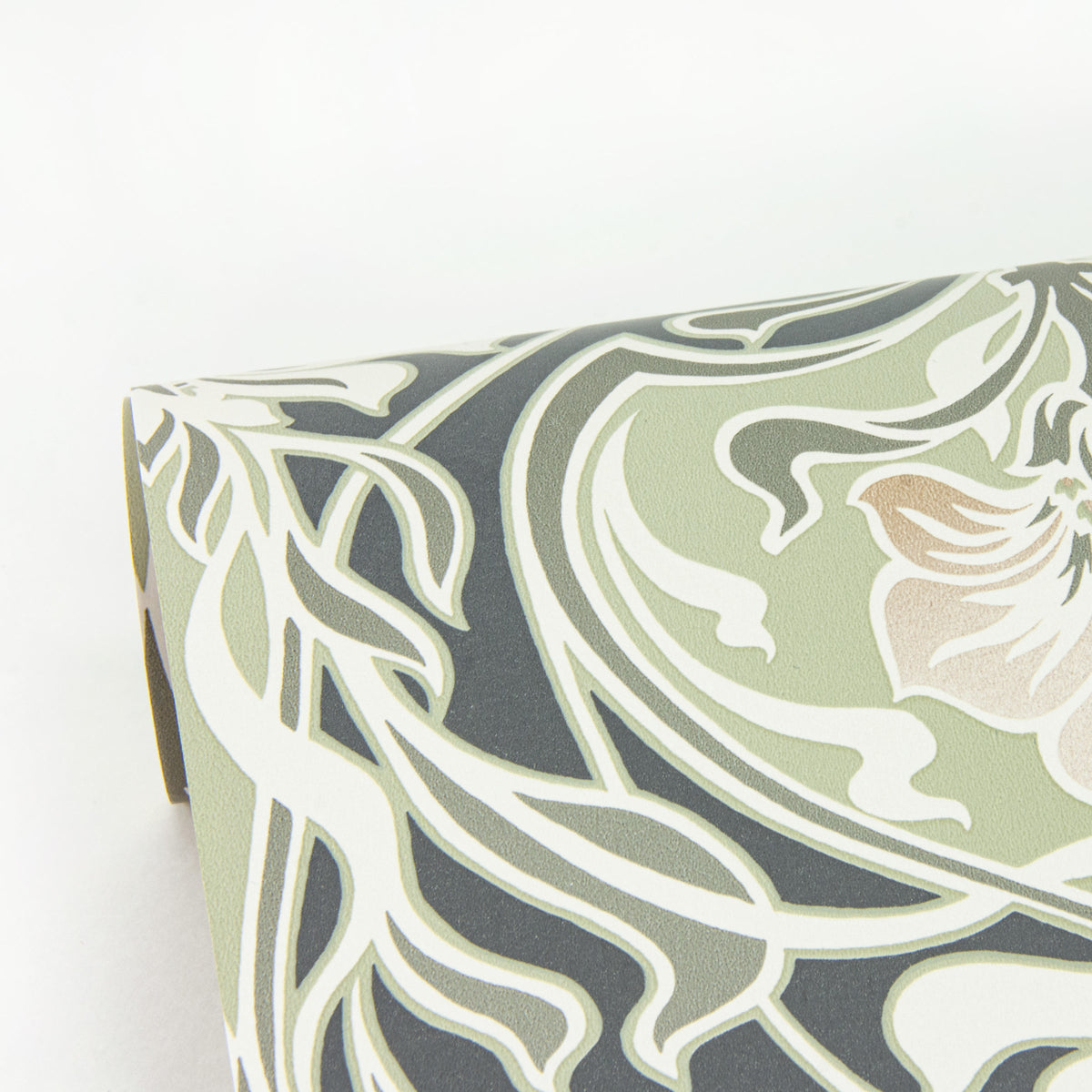 Mucha Botanical Ogee Wallpaper wallpaper detail or room view