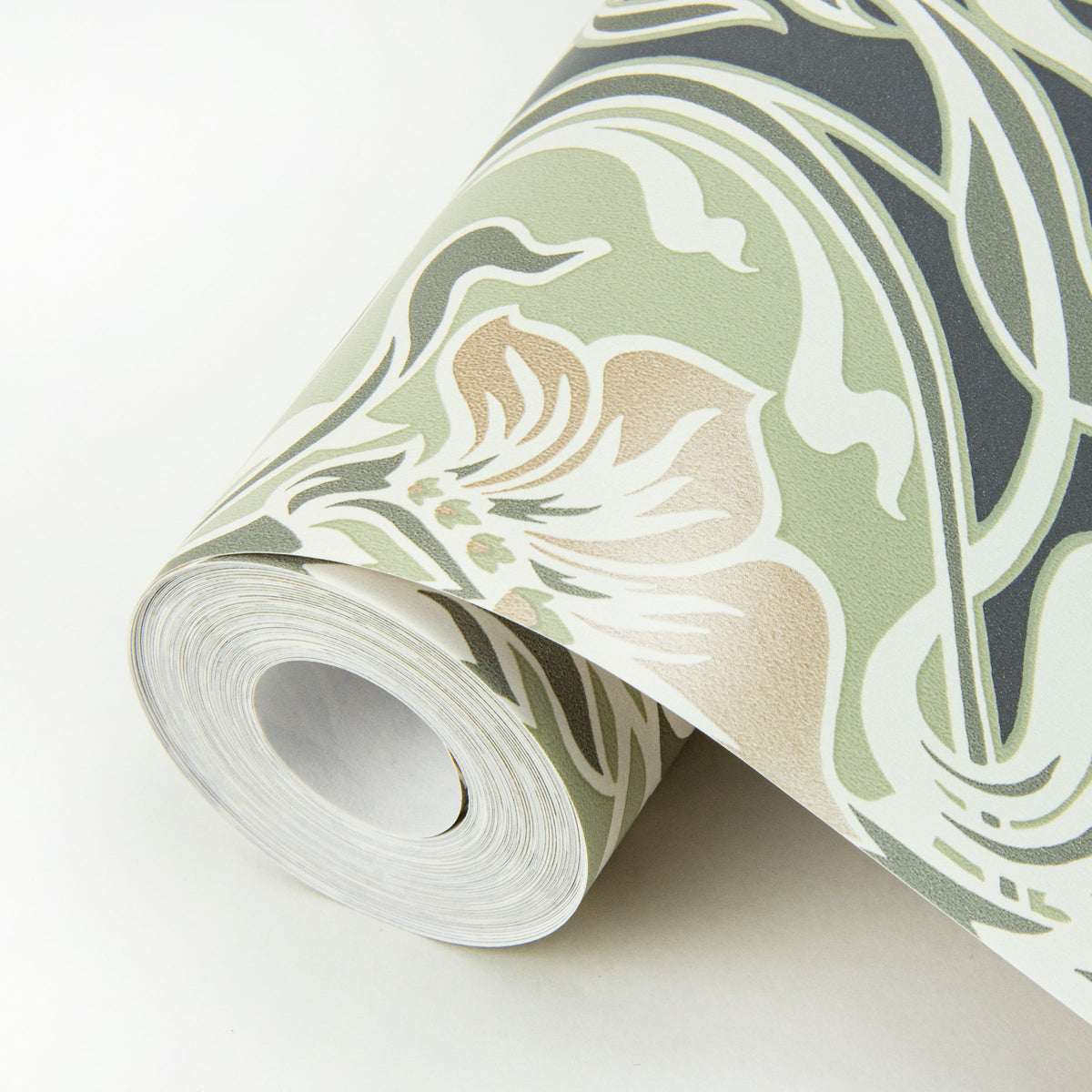 Mucha Botanical Ogee Wallpaper wallpaper detail or room view