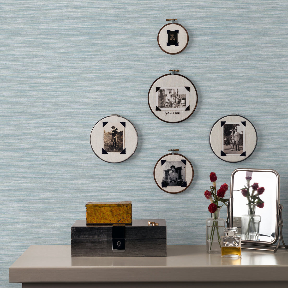 Benson Variegated Stripe Wallpaper wallpaper detail or room view