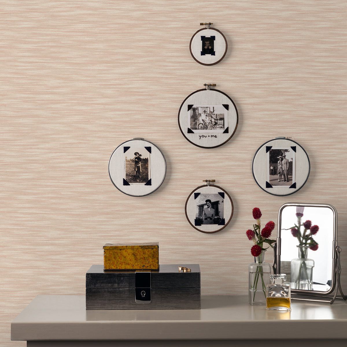 Benson Variegated Stripe Wallpaper wallpaper detail or room view