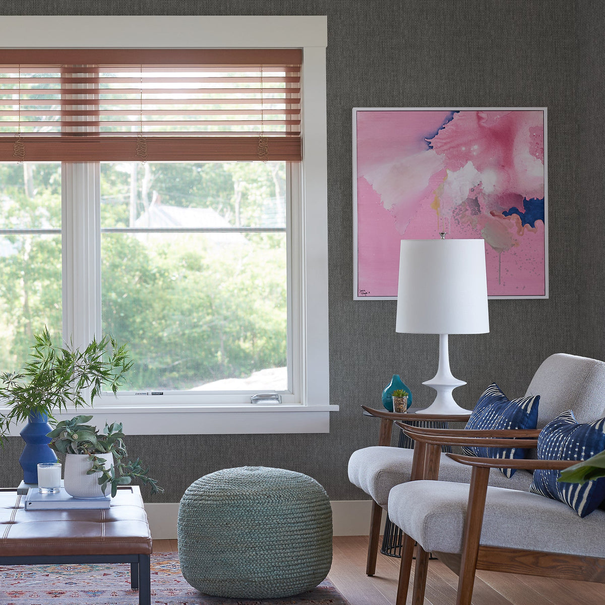 Dunstan Basketweave Wallpaper wallpaper detail or room view