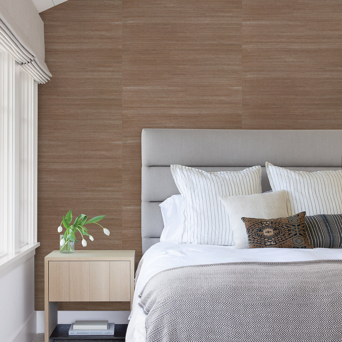 Caihon Sisal Grasscloth Wallpaper wallpaper detail or room view