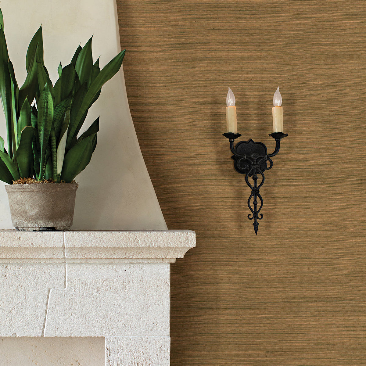 Caihon Sisal Grasscloth Wallpaper wallpaper detail or room view
