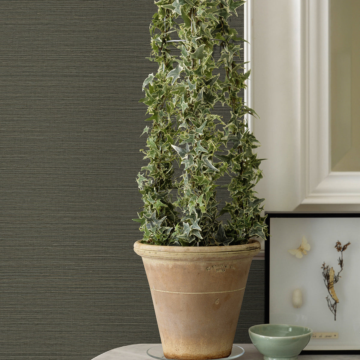 Caihon Sisal Grasscloth Wallpaper wallpaper detail or room view