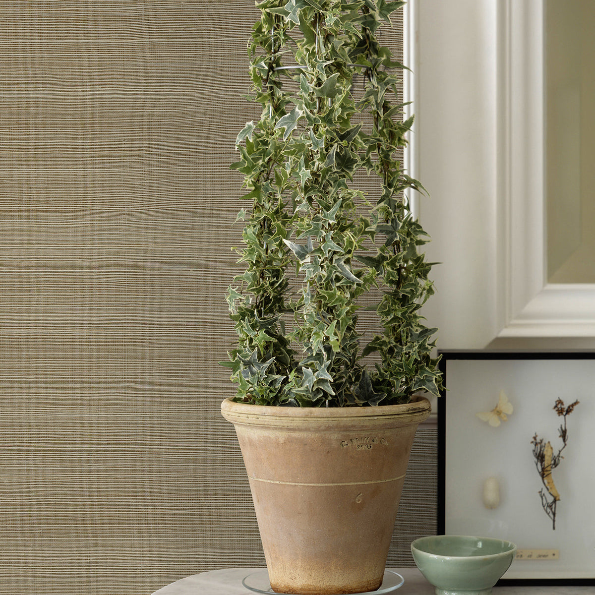 Sakiya Sisal Grasscloth Wallpaper wallpaper detail or room view