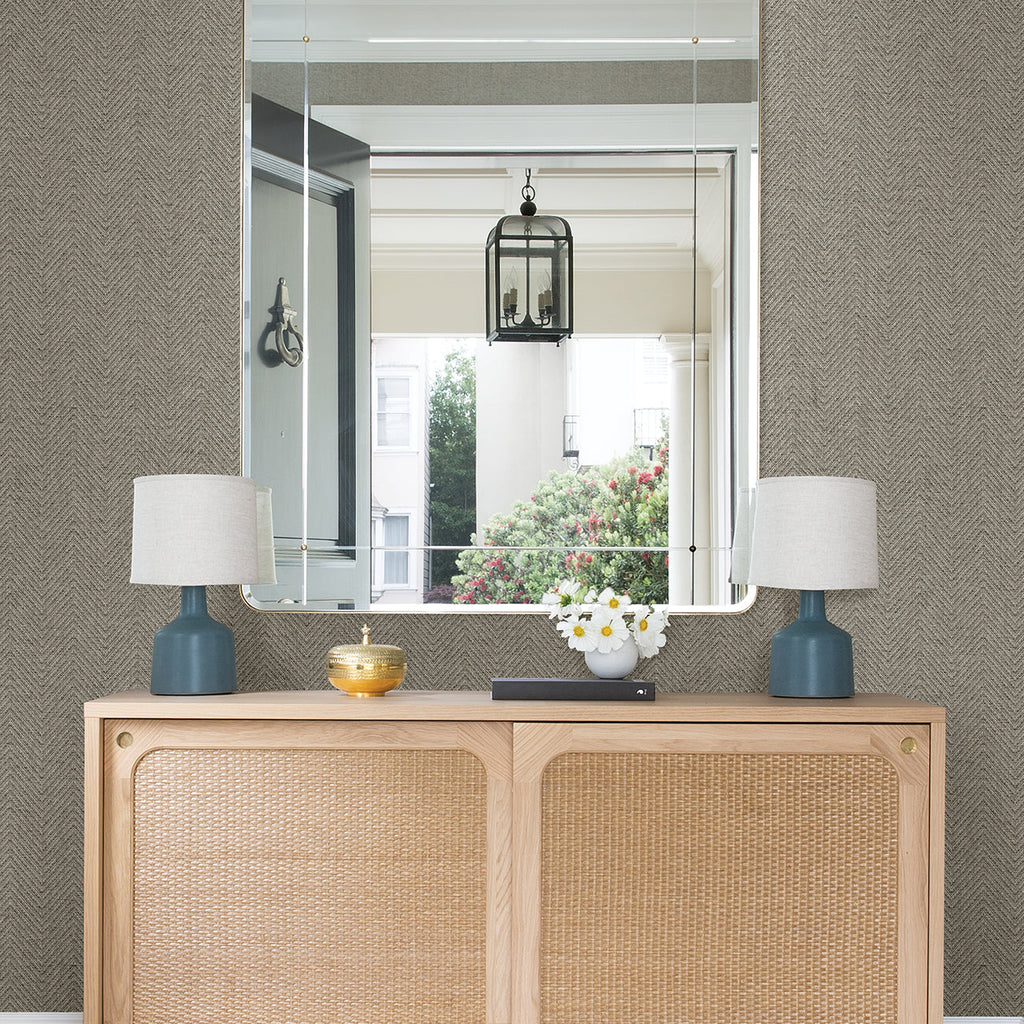 Madoka Paper Weave Grasscloth Wallpaper wallpaper detail or room view