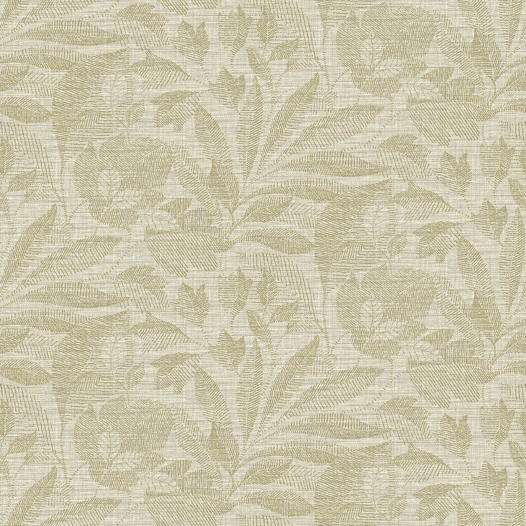 Lei Leaf Wallpaper in Gold