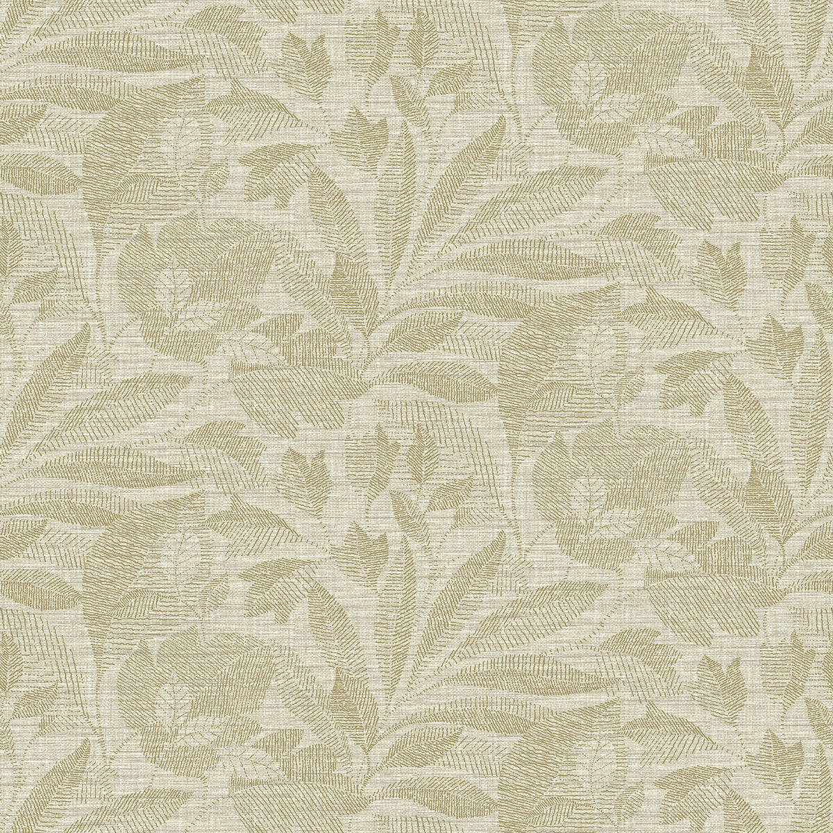 Lei Leaf Wallpaper in Gold