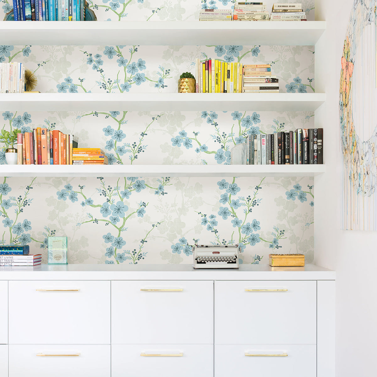 Nicolette Floral Trail Wallpaper wallpaper detail or room view