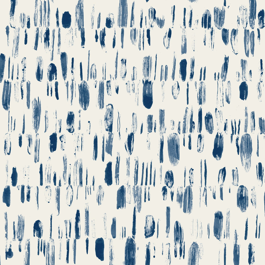 Dwell Brushstrokes Wallpaper in Navy