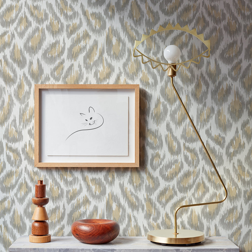 Electra Leopard Spot String Wallpaper wallpaper detail or room view