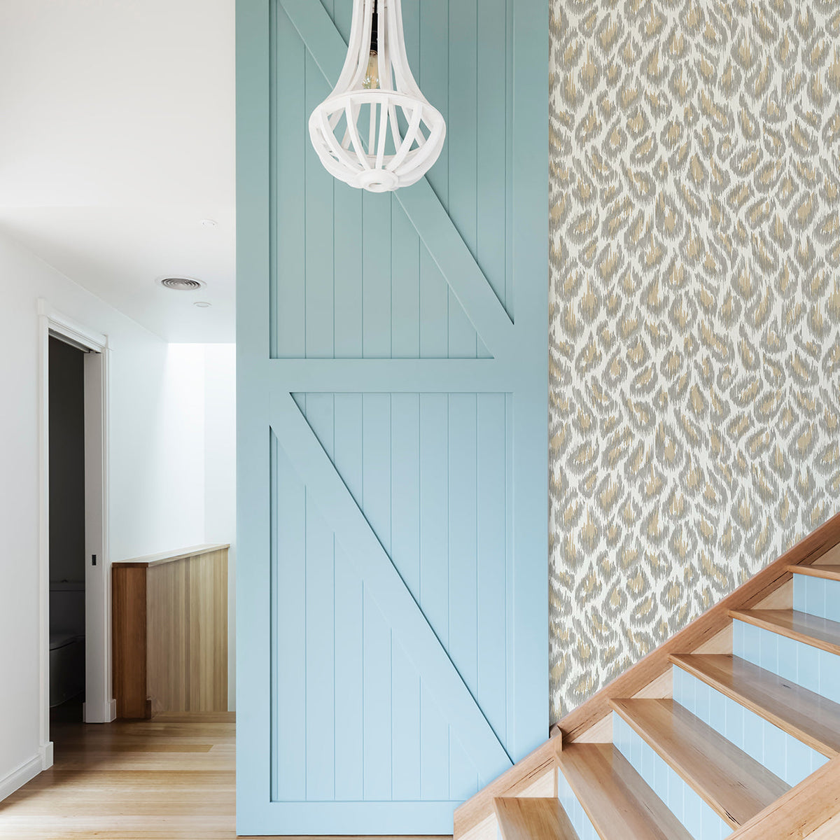 Electra Leopard Spot String Wallpaper wallpaper detail or room view